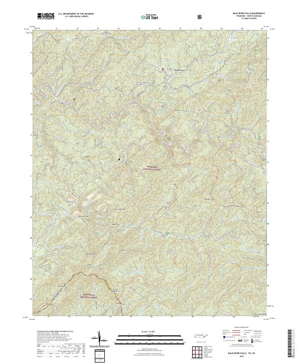 Bald River Falls topographic map thumbnail