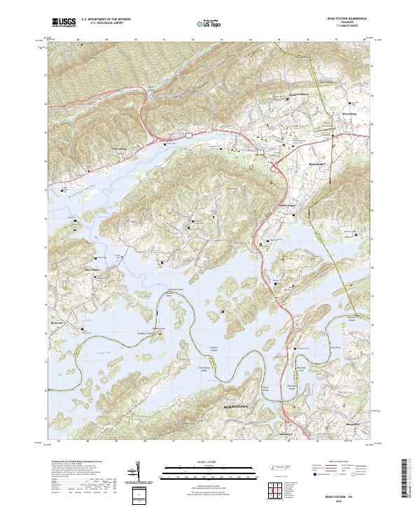 Bean Station topographic map thumbnail
