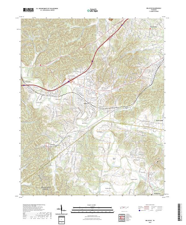 Bellevue topographic map thumbnail
