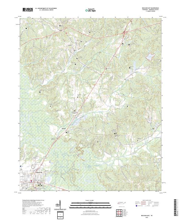 Bolivar East topographic map thumbnail