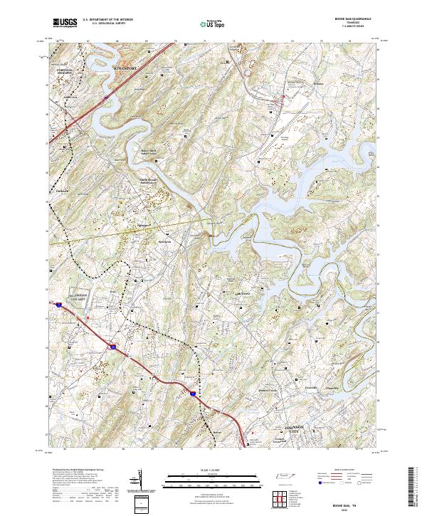 Boone Dam topographic map thumbnail