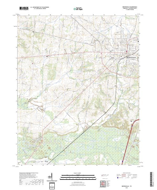 Brownsville topographic map thumbnail