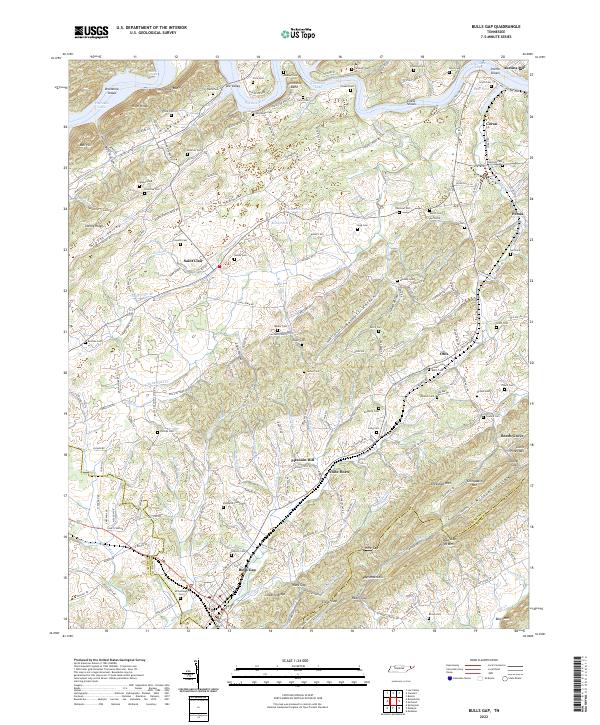 Bulls Gap topographic map thumbnail