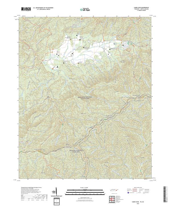 Cades Cove topographic map thumbnail