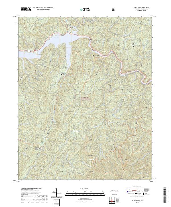 Caney Creek topographic map thumbnail