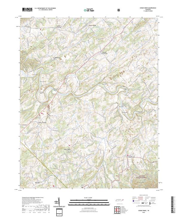 Cedar Creek topographic map thumbnail
