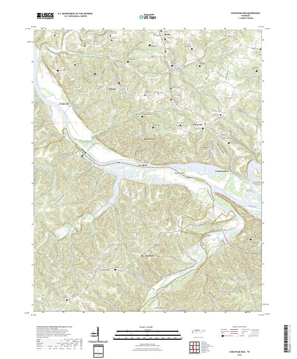 Cheatham Dam topographic map thumbnail