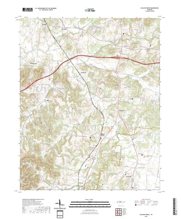 College Grove topographic map thumbnail