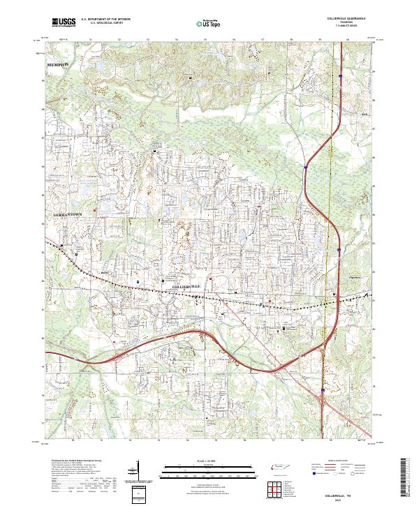 Collierville topographic map thumbnail