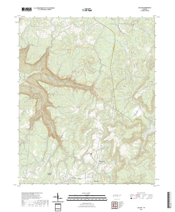 Collins topographic map thumbnail