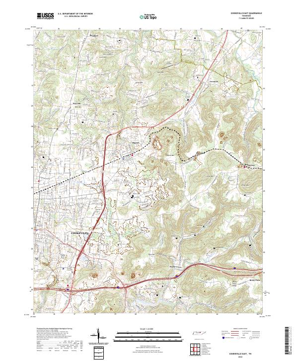 Cookeville East topographic map thumbnail