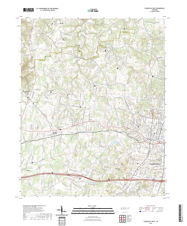 Cookeville West topographic map thumbnail
