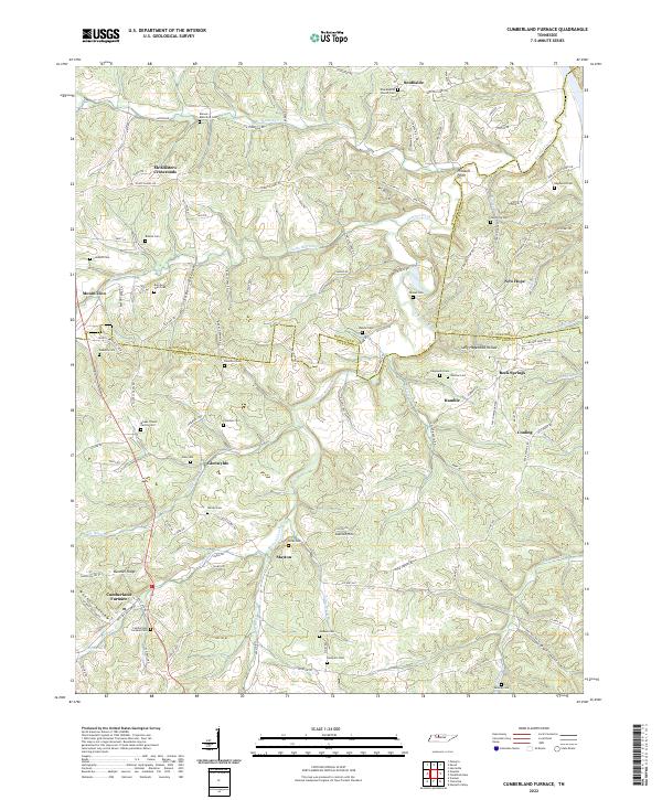 Cumberland Furnace topographic map thumbnail