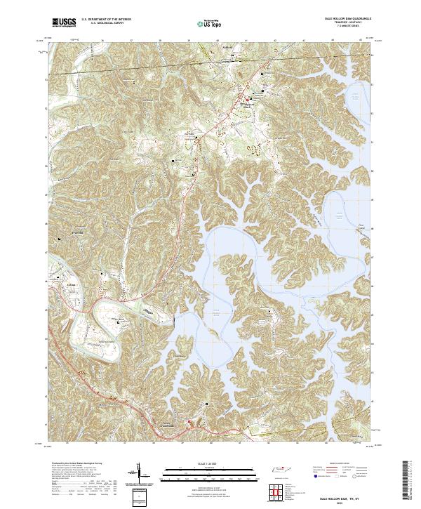 Dale Hollow Dam topographic map thumbnail