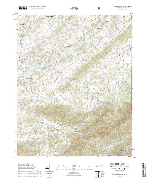 Davy Crockett Lake topographic map thumbnail