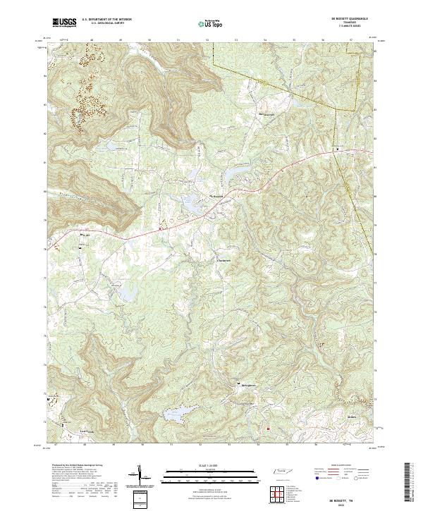 De Rossett topographic map thumbnail