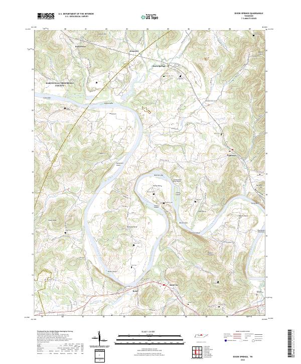 Dixon Springs topographic map thumbnail