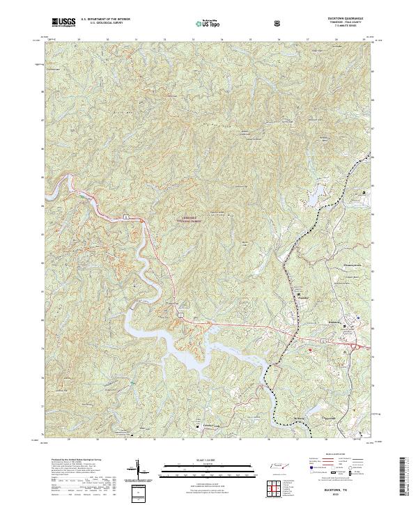 Ducktown topographic map thumbnail