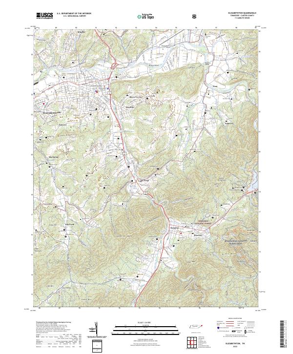 Elizabethton topographic map thumbnail