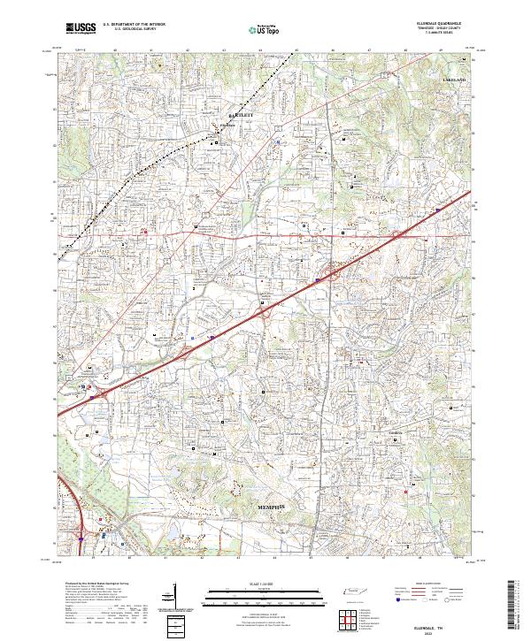 Ellendale topographic map thumbnail