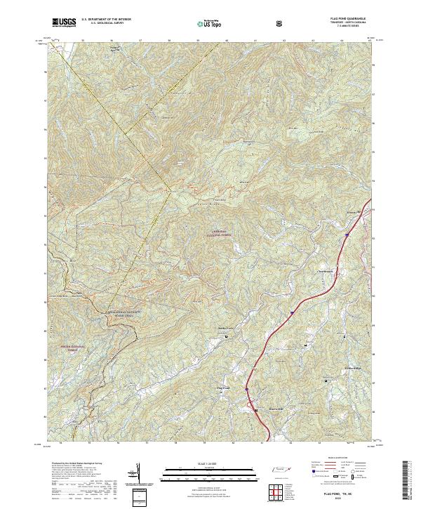 Flag Pond topographic map thumbnail