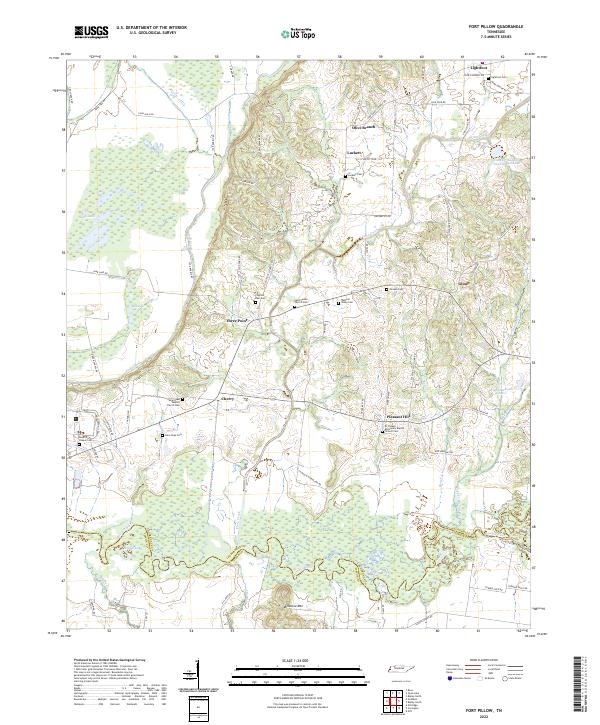 Fort Pillow topographic map thumbnail