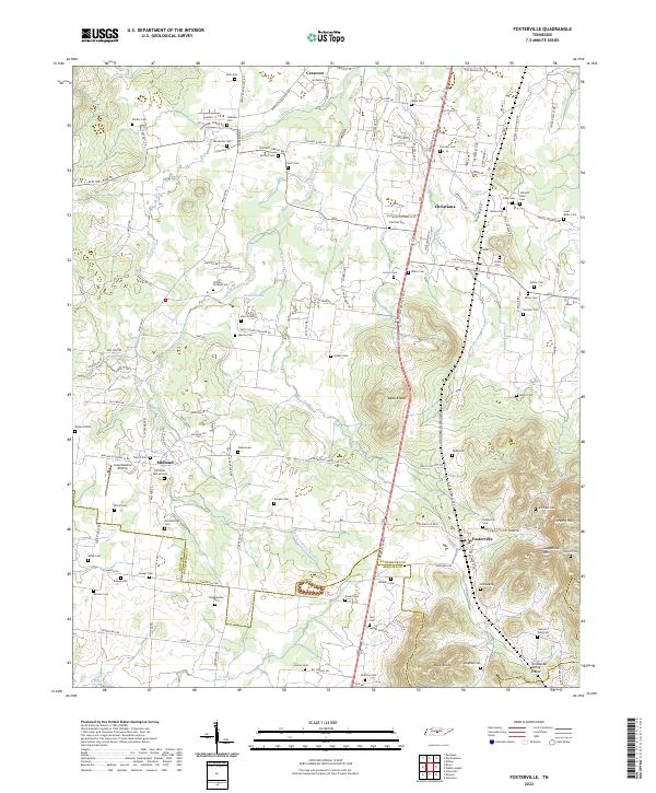 Fosterville topographic map thumbnail