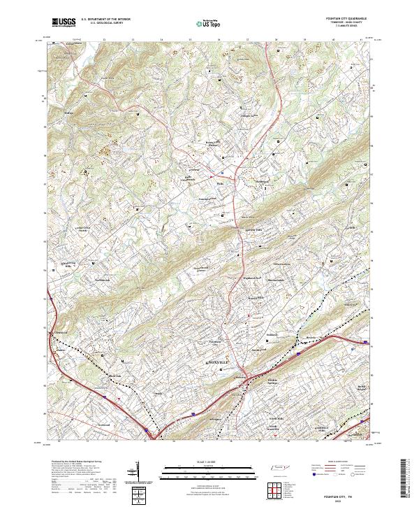 Fountain City topographic map thumbnail