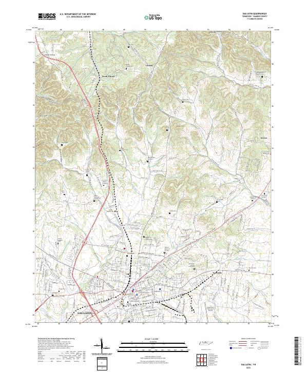 Gallatin topographic map thumbnail