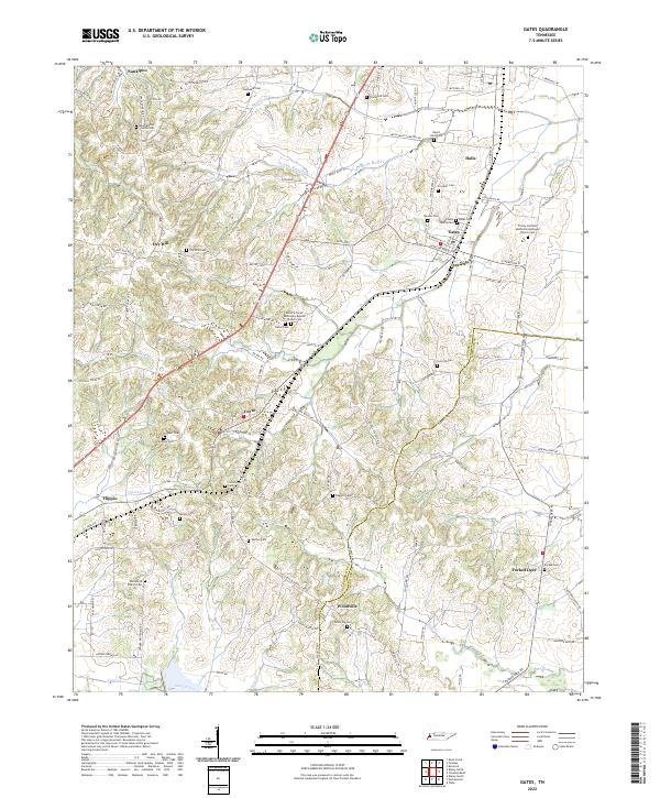 Gates topographic map thumbnail