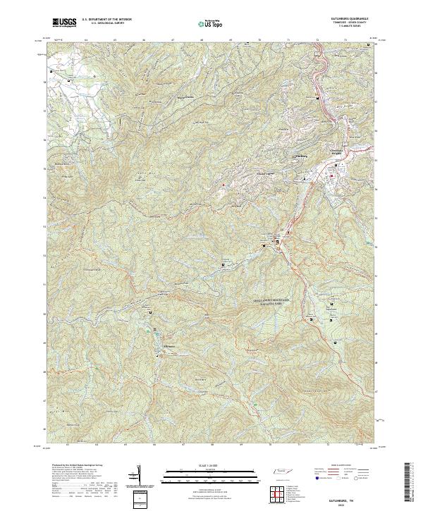 Gatlinburg topographic map thumbnail
