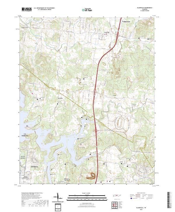 Gladeville topographic map thumbnail