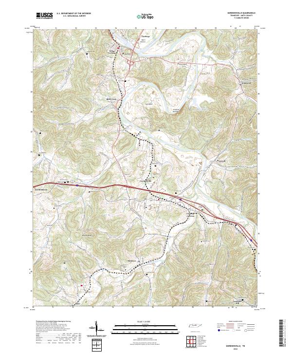 Gordonsville topographic map thumbnail