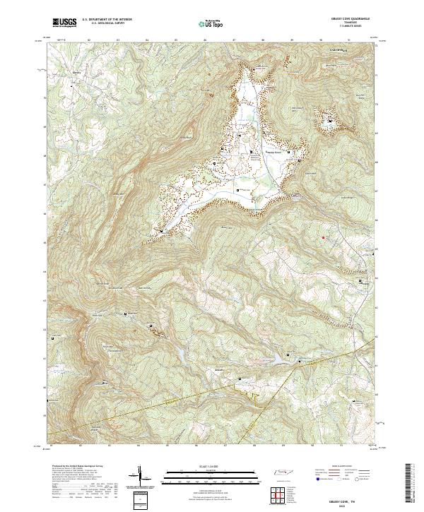 Grassy Cove topographic map thumbnail