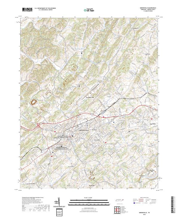 Greeneville topographic map thumbnail