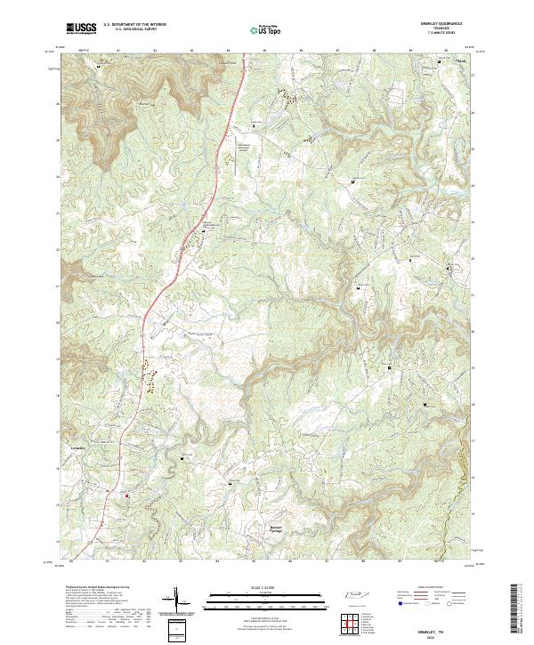 Grimsley topographic map thumbnail