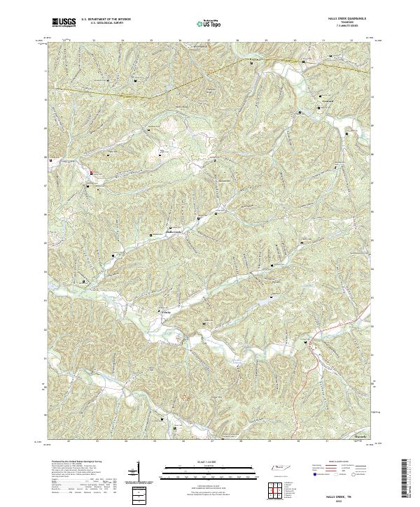 Halls Creek topographic map thumbnail