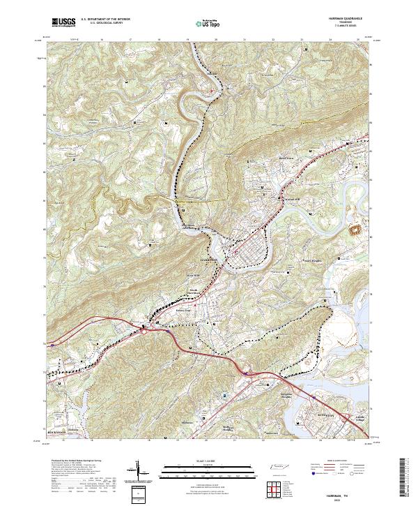 Harriman topographic map thumbnail