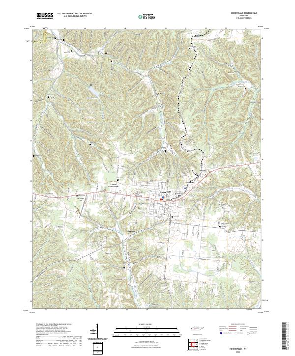 Hohenwald topographic map thumbnail