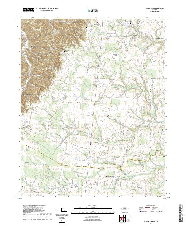 Hollow Springs topographic map thumbnail