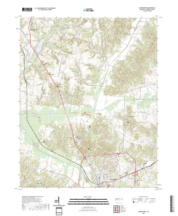 Huntingdon topographic map thumbnail