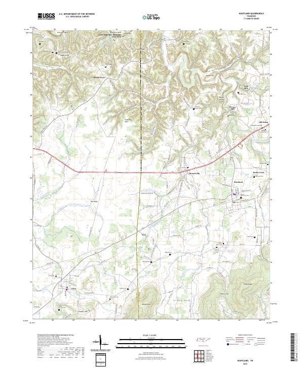 Huntland topographic map thumbnail