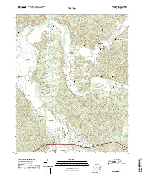 Hurricane Mills topographic map thumbnail