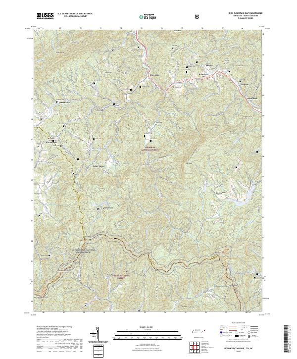 Iron Mountain Gap topographic map thumbnail