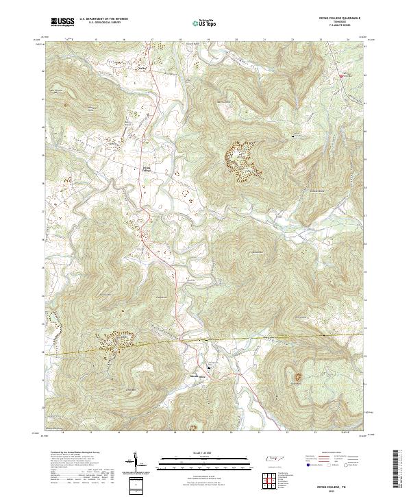 Irving College topographic map thumbnail