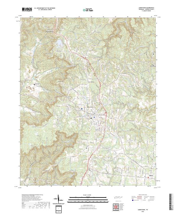 Jamestown topographic map thumbnail