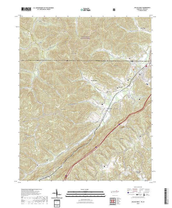 Jellico West topographic map thumbnail