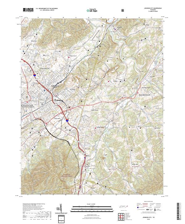 Johnson City topographic map thumbnail