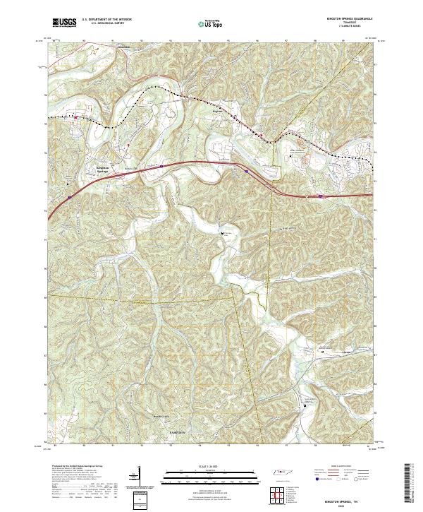 Kingston Springs topographic map thumbnail