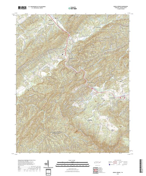 Kinzel Springs topographic map thumbnail
